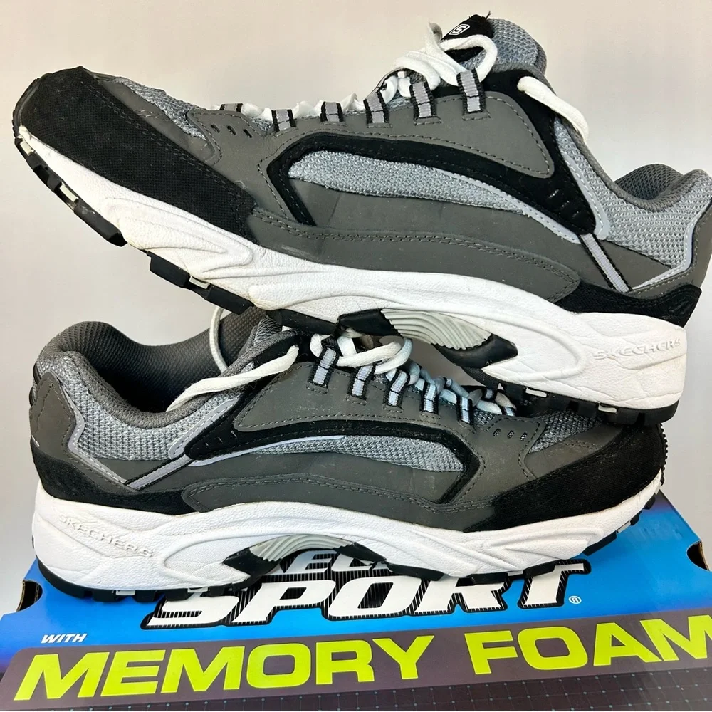 Skechers‎ Black and Gray Athletic Shoes with Memory Foam Comfort Men’s 11